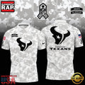 NFL Houston Texans Camo 2025 Salute to Service Polo Shirt