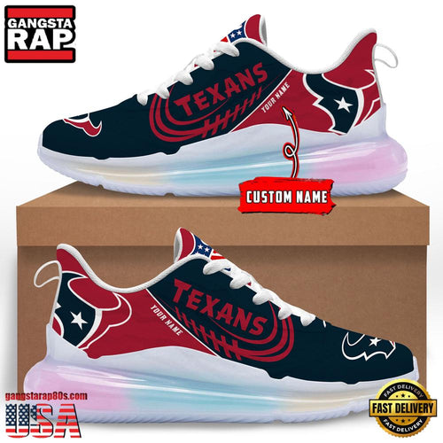 NFL Houston Texans Custom Rainbow Atmospheric Air Force 1 Sneaker Shoes