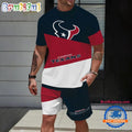 NFL Houston Texans Divided Pattern Summer T Shirt And Shorts Set