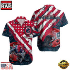 NFL Houston Texans Football American Flag Mascot Custom Name Aloha Hawaiian Shirt