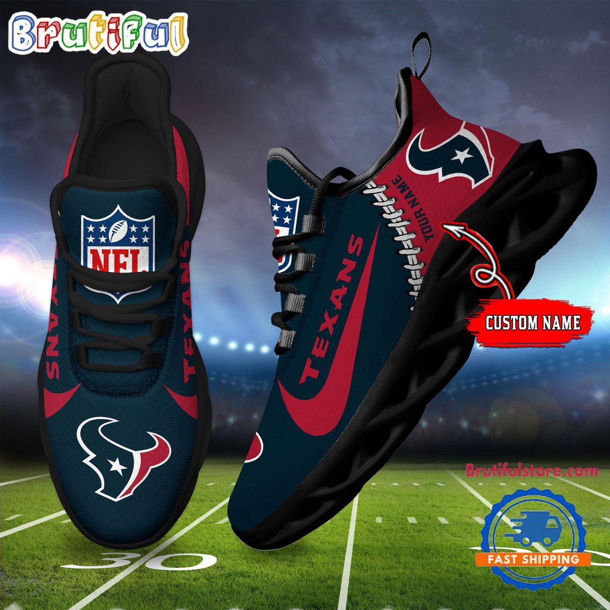 NFL Houston Texans Football New Season Sneaker Max Soul Shoes