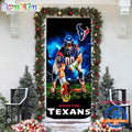 NFL Houston Texans Football Team Christmas Door Cover, Football Xmas Door Covers