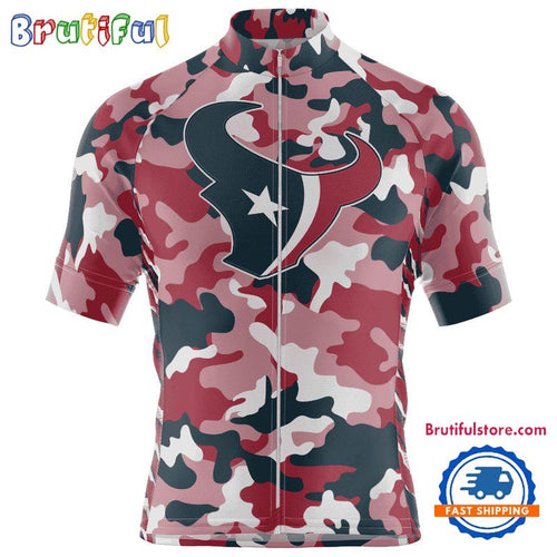 NFL Houston Texans Football Team Colorful Camo Cycling Jersey