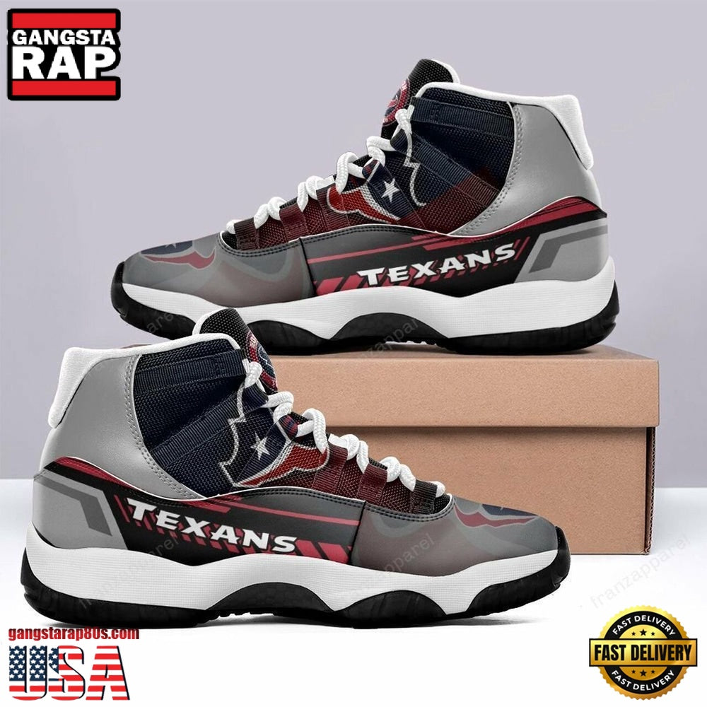 NFL Houston Texans Football Team Unique Design Air Jordan 11 Shoes