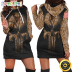 NFL Houston Texans Hoodie Dress American Flag Camouflage Skull