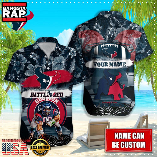 NFL Houston Texans Mascot Football Hawaiian Shirt For Men Women