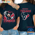 NFL Houston Texans Mickey Mouse Women’s Cross Strap Shoulder Shirt, Football One Shoulder Shirt