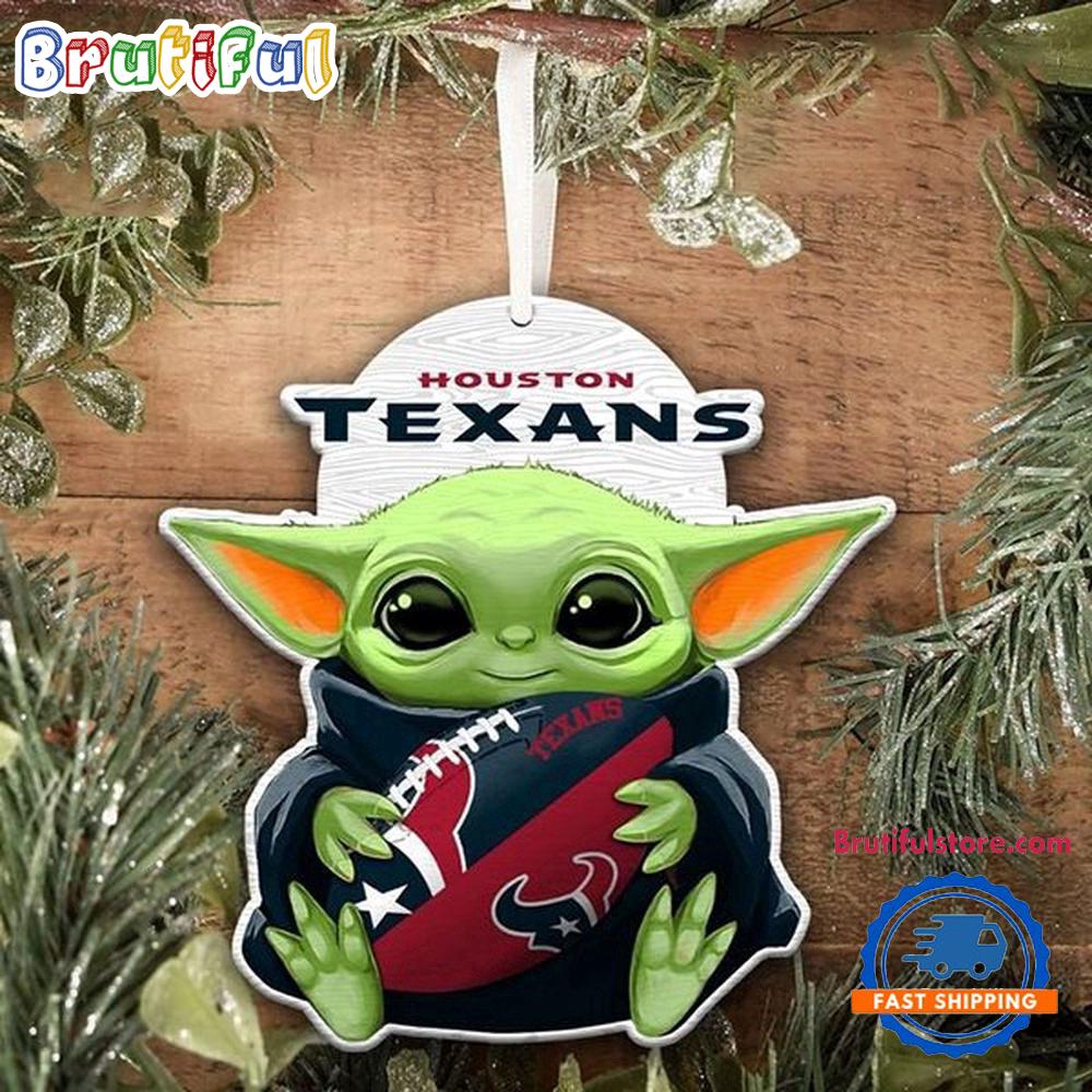 NFL Houston Texans Special Baby Yoda Star Wars Movies Christmas Ornament, Football Christmas Tree Ornament