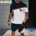NFL Houston Texans Stripe Pattern Summer T Shirt And Shorts Set