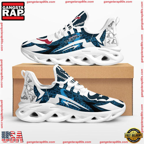 NFL Houston Texans Symbol Geometric Pattern Max Soul Shoes Running Sneakers