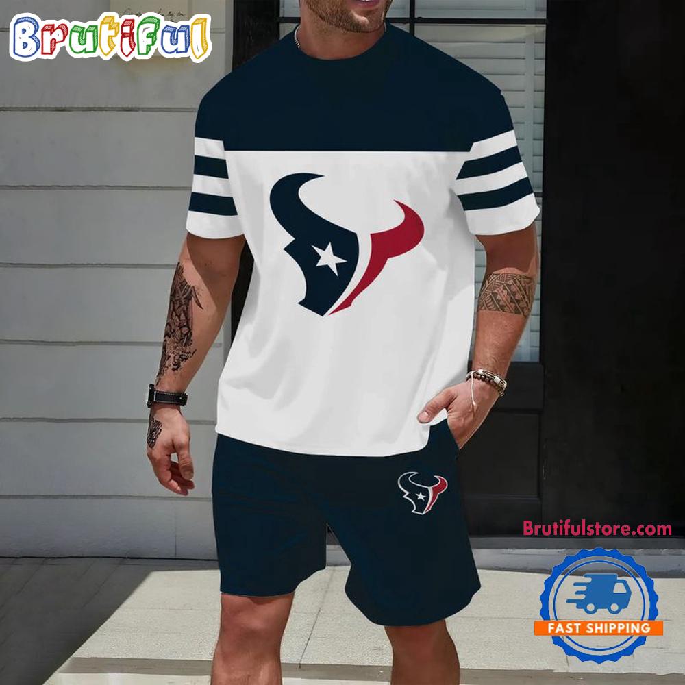 NFL Houston Texans Trendy Summer T Shirt And Shorts Set