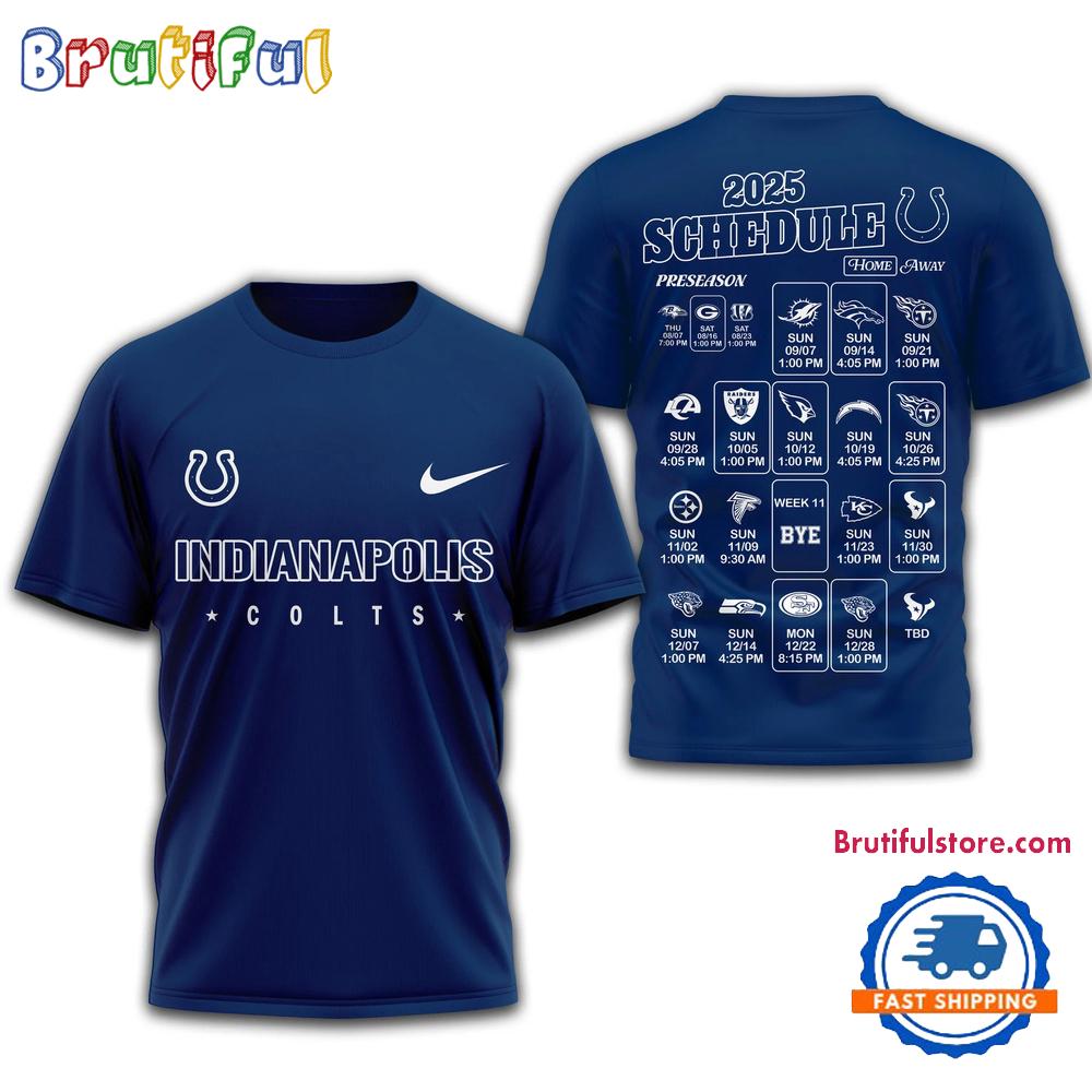 NFL Indianapolis Colts 2025 SCHEDULE Unisex 3D Shirt