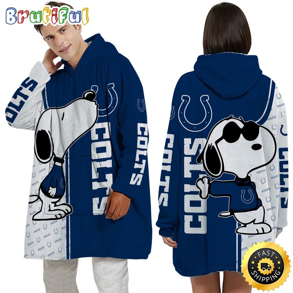 NFL Indianapolis Colts Blanket Hoodie For Fans Unisex Hoodie