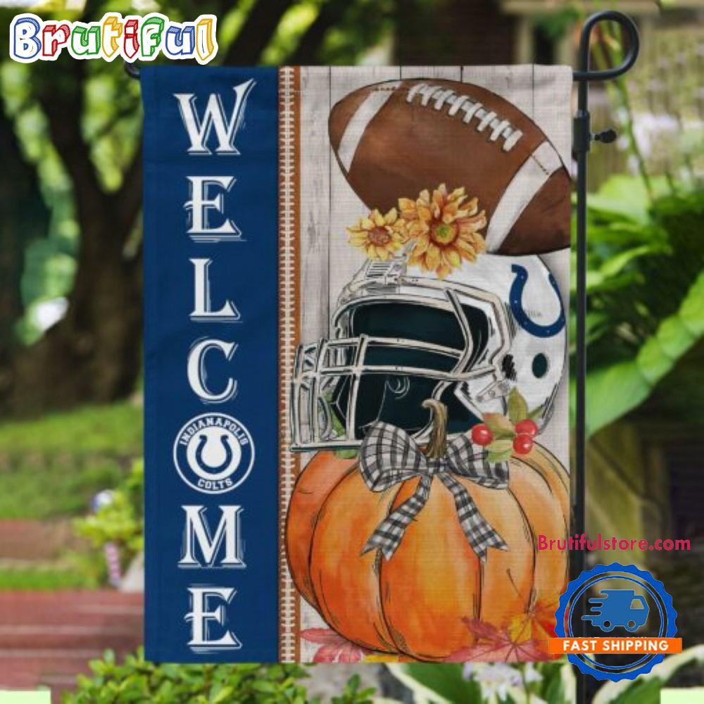 NFL Indianapolis Colts Flower Pumpkin Halloween Football Garden Flag