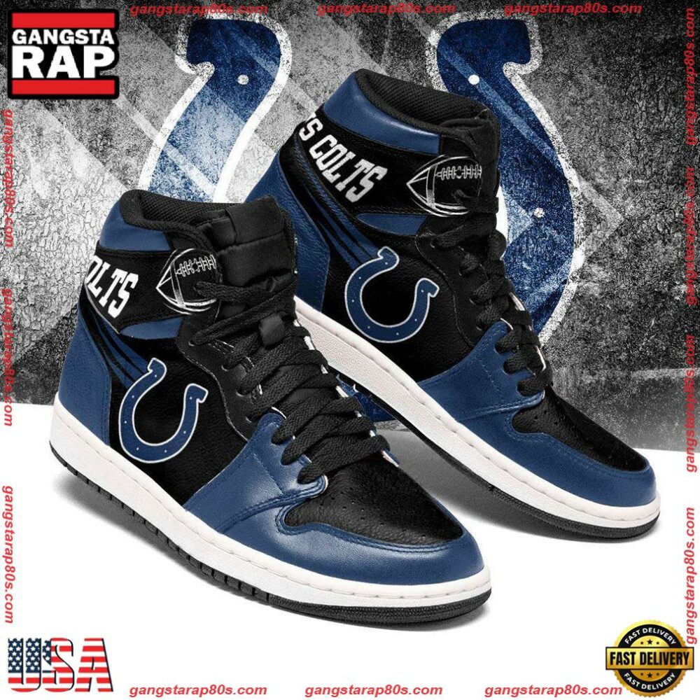 NFL Indianapolis Colts Football Logo Team Air Jordan 1 Running Sneakers Shoes