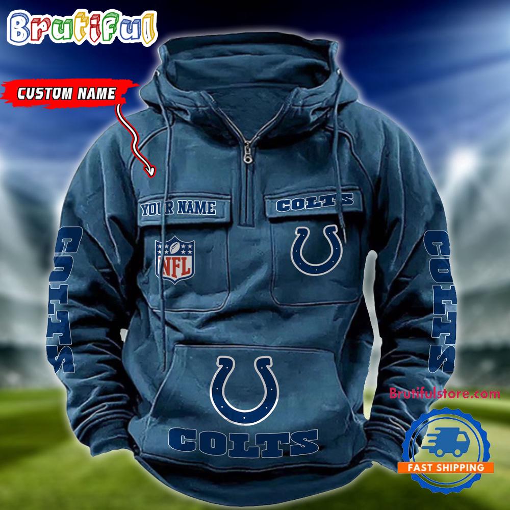 NFL Indianapolis Colts Football Team Custom Name Cargo Hoodie