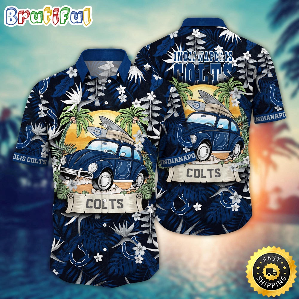 NFL Indianapolis Colts Hawaii Shirt Car Plam Tree Aloha Shirt
