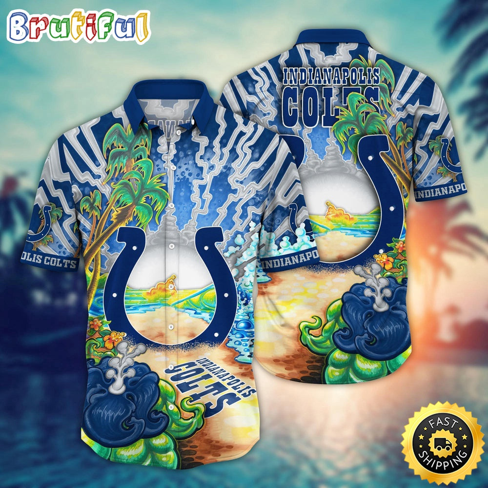 NFL Indianapolis Colts Hawaiian Shirt Flower Hawaii Shirt For Football Fans