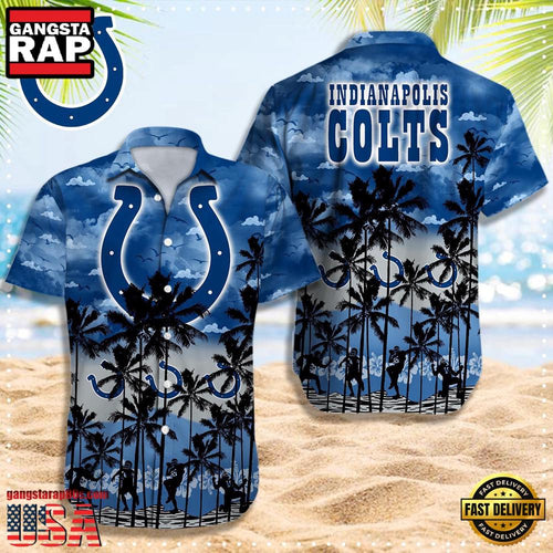 NFL Indianapolis Colts Logo Team Aloha Hawaiian Shirt