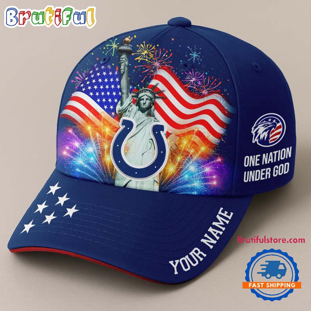 NFL Indianapolis Colts One Nation Under God Happy Independence Day Custom Classic Cap