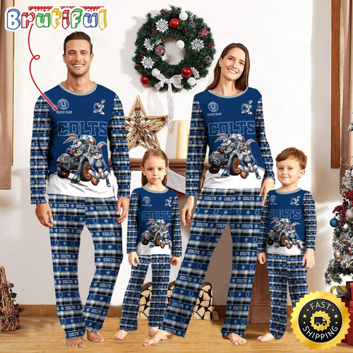 NFL Indianapolis Colts Pajamas Bunny Sports For Family Custom Name Pajamas