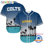 NFL Indianapolis Colts Palm Trees Summer On The Beach Baseball Jersey