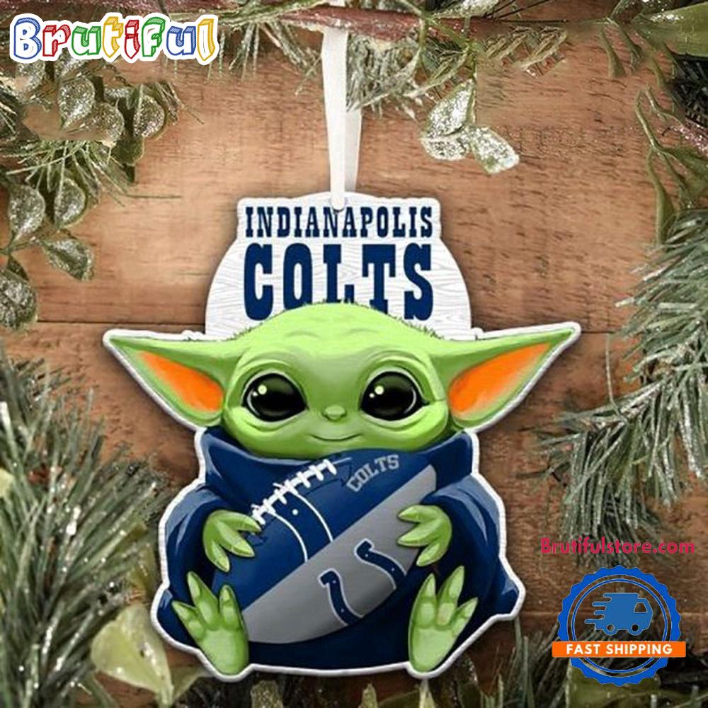 NFL Indianapolis Colts Special Baby Yoda Star Wars Movies Christmas Ornament, Football Christmas Tree Ornament