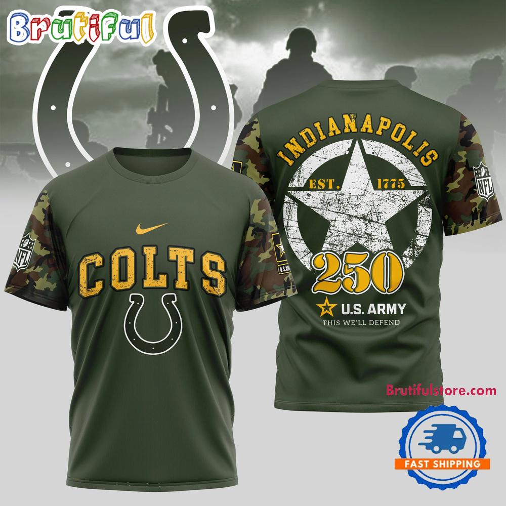 NFL Indianapolis Colts US Army 250th Birthday Celebration 3D Shirt