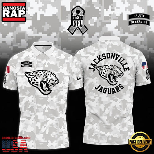 NFL Jacksonville Jaguars Camo 2025 Salute to Service Polo Shirt