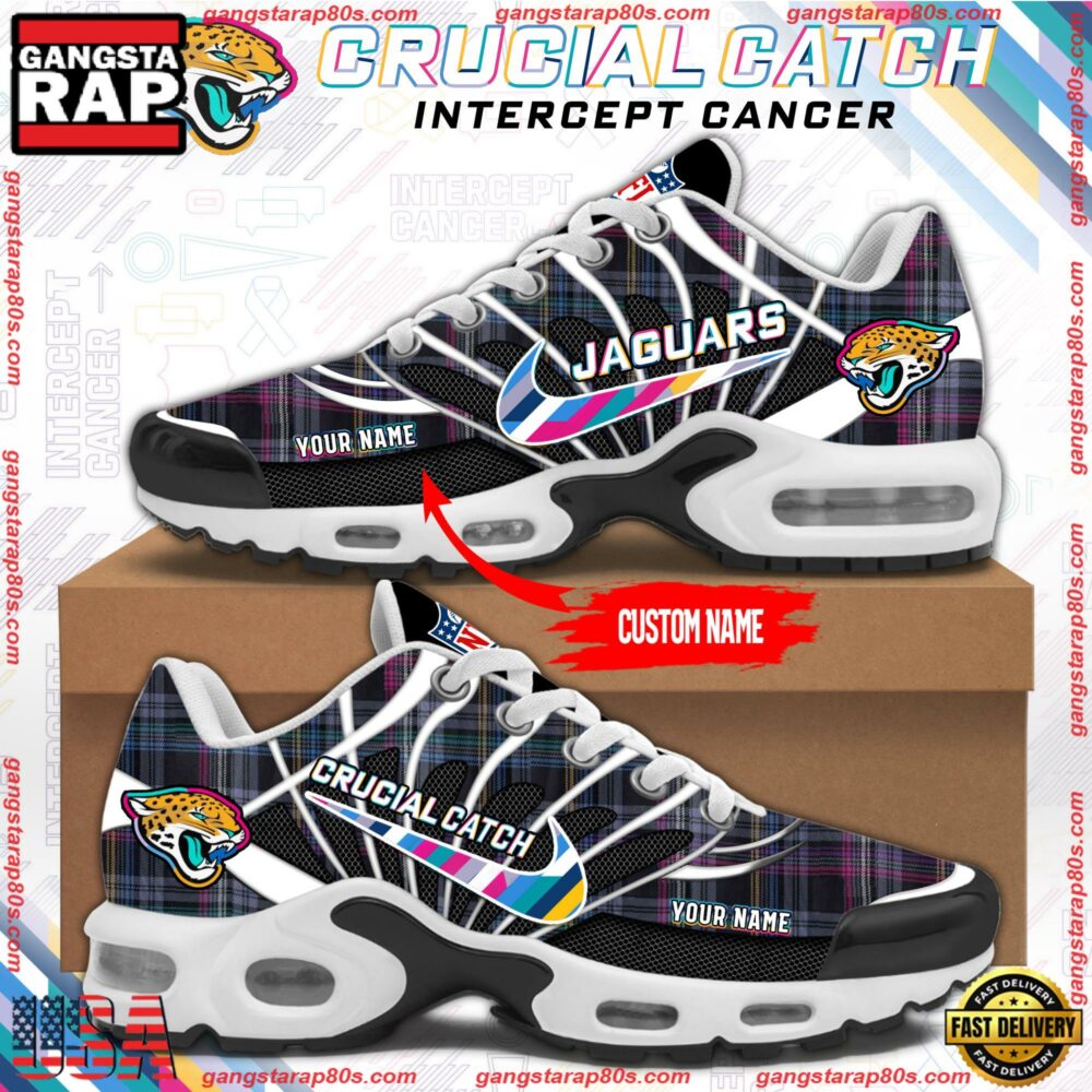 NFL Jacksonville Jaguars Crucial Catch Intercept Cancer Air Max Plus Shoes Running Sneakers
