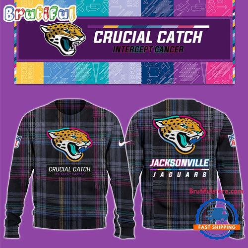 NFL Jacksonville Jaguars Football Crucial Catch Intercept Cancer Design New Unisex Sweatshirt, Hoodie, TShirt