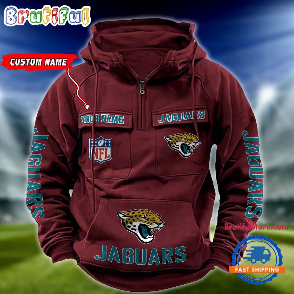 NFL Jacksonville Jaguars Football Team Custom Name Cargo Hoodie