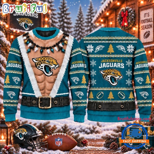 NFL Jacksonville Jaguars Funny Body Design Christmas Ugly Sweater