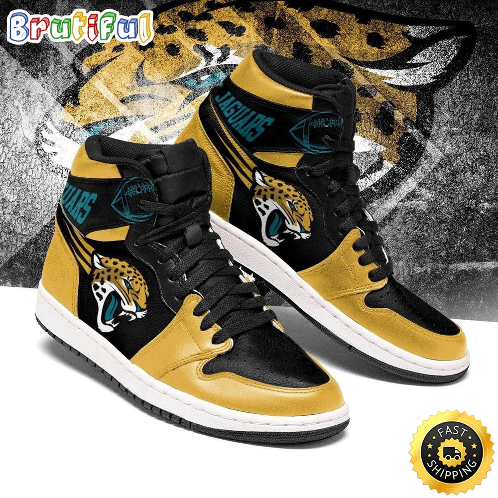 NFL Jacksonville Jaguars Gold Black Air Jordan 1 High Sneakers