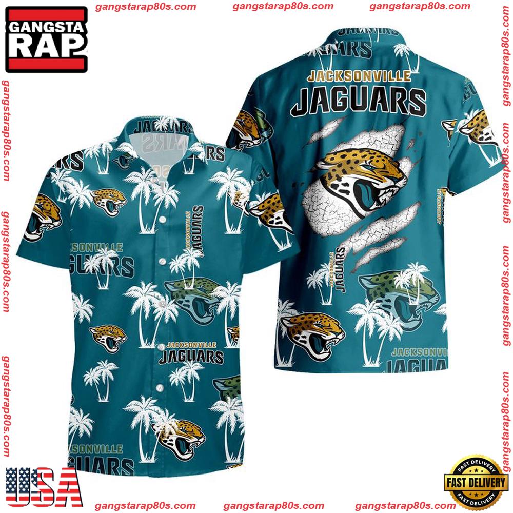 NFL Jacksonville Jaguars Palm Tree Pattern Hawaii Shirt