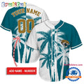 NFL Jacksonville Jaguars Palm Trees Pattern Summer Personalized Baseball Jersey