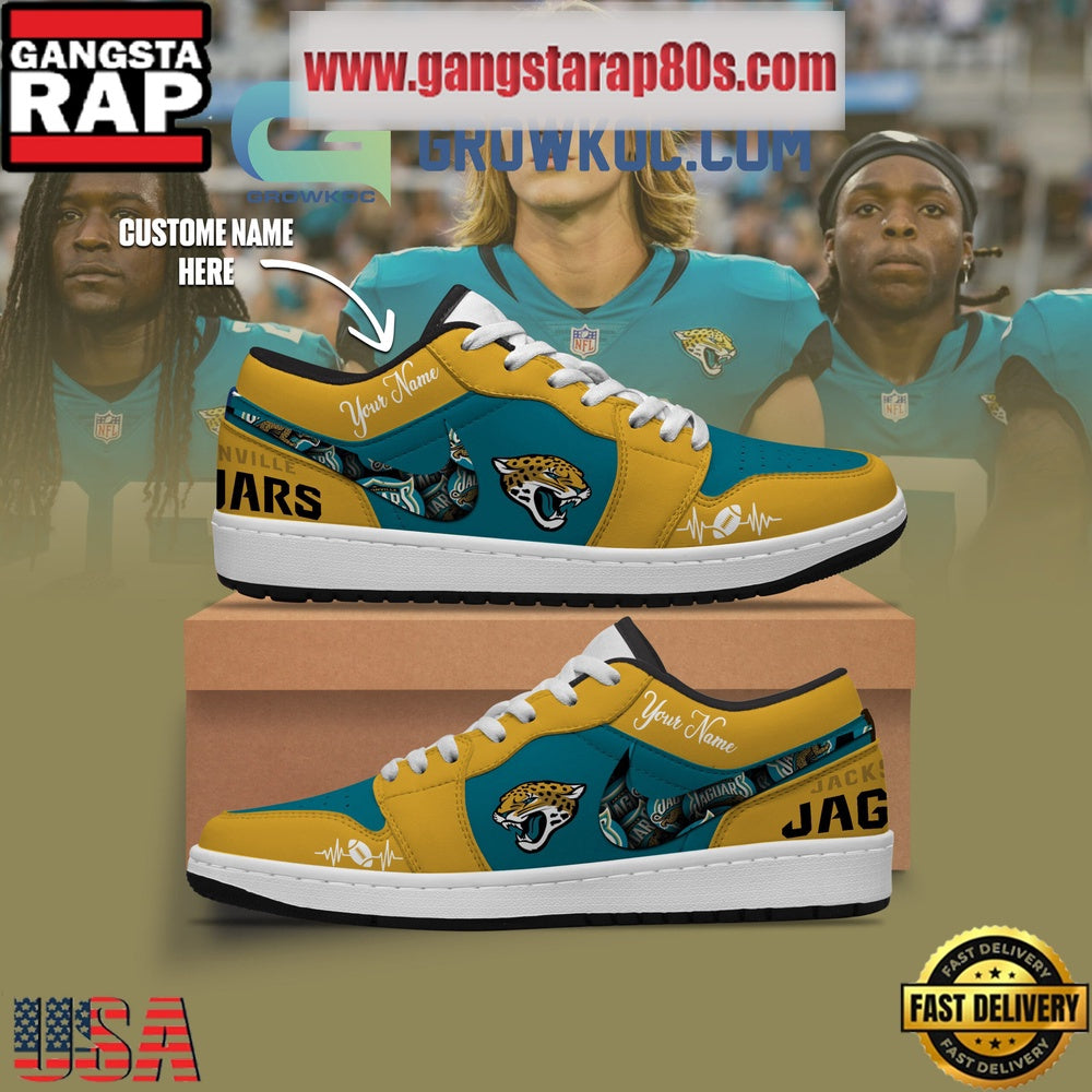 Jacksonville Jaguars Personalized Air Jordan 1 Sneakers Shoes
