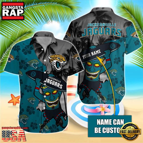 NFL Jacksonville Jaguars Retro Custom Name Aloha Hawaiian Shirts
