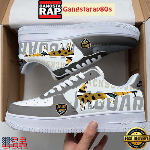 NFL Jacksonville Jaguars Team Logo Unique Air Force 1 Shoes Running Sneakers