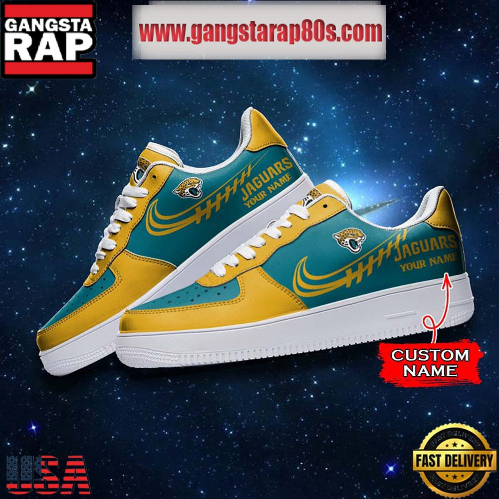 NFL Jacksonville Jaguars Unique Design Custom Name Air Force 1 Sneaker Shoes
