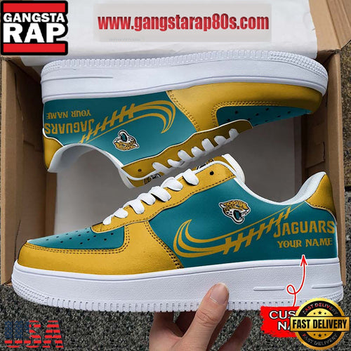 NFL Jacksonville Jaguars Unique Design Custom Name Air Force 1 Sneaker Shoes