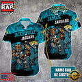 NFL Jacksonville Jaguars Warrior Mascot Custom Name Aloha Hawaiian Shirt