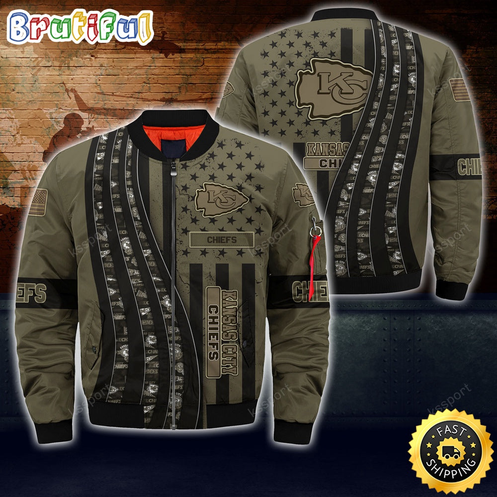 NFL Kansas City Chiefs Bomber Jacket Camo For Fans