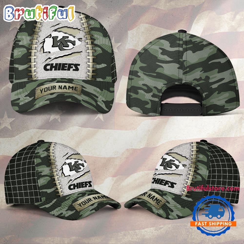 NFL Kansas City Chiefs Camo Hunting Custom Name Classic Cap