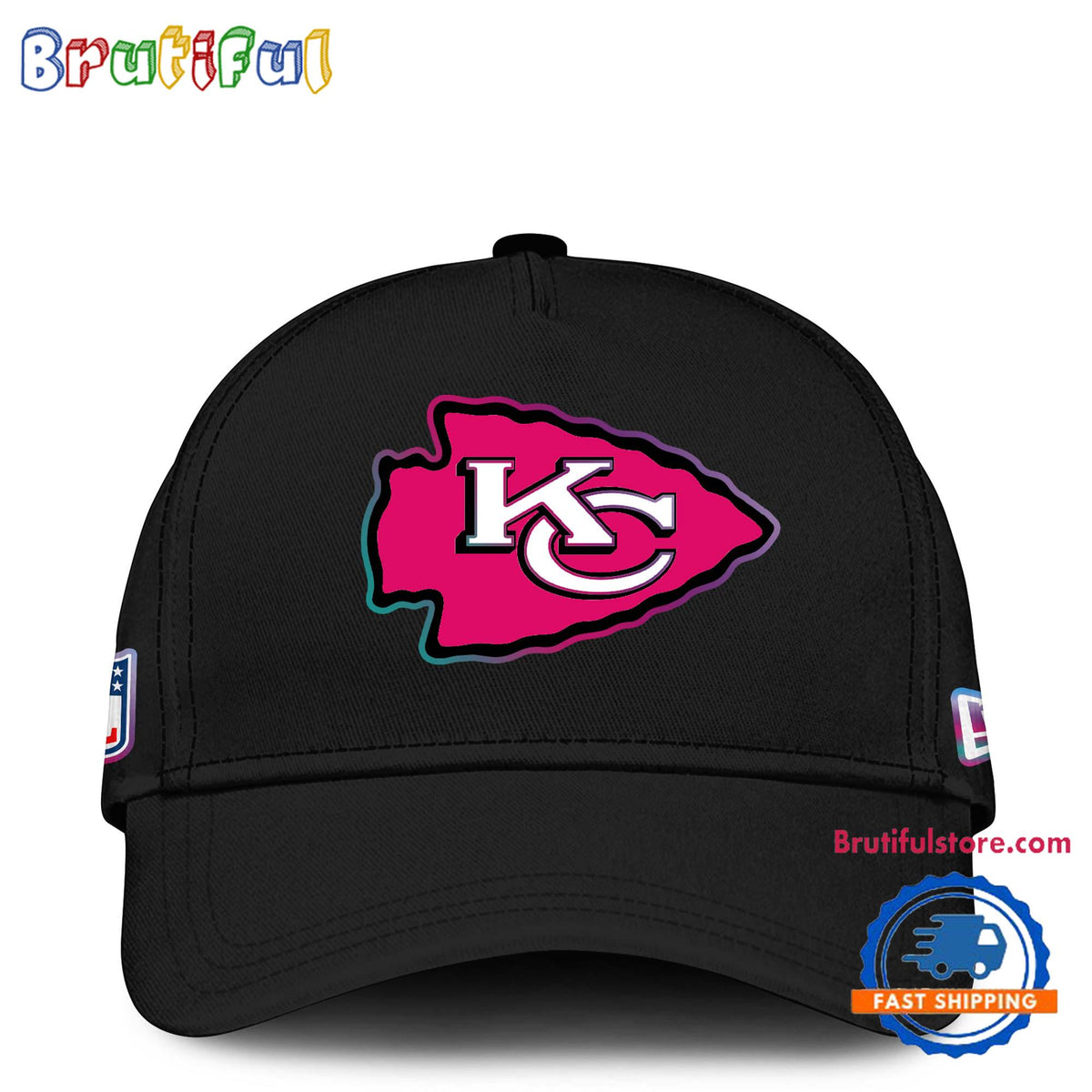 NFL Kansas City Chiefs Crucial Catch Pink Breast Cancer Awareness New Football Cap Hats