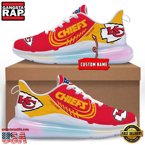 NFL Kansas City Chiefs Custom Rainbow Atmospheric Air Force 1 Sneaker Shoes