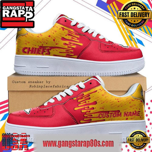 NFL Kansas City Chiefs Dripping Color Pattern Sneaker For Men Women