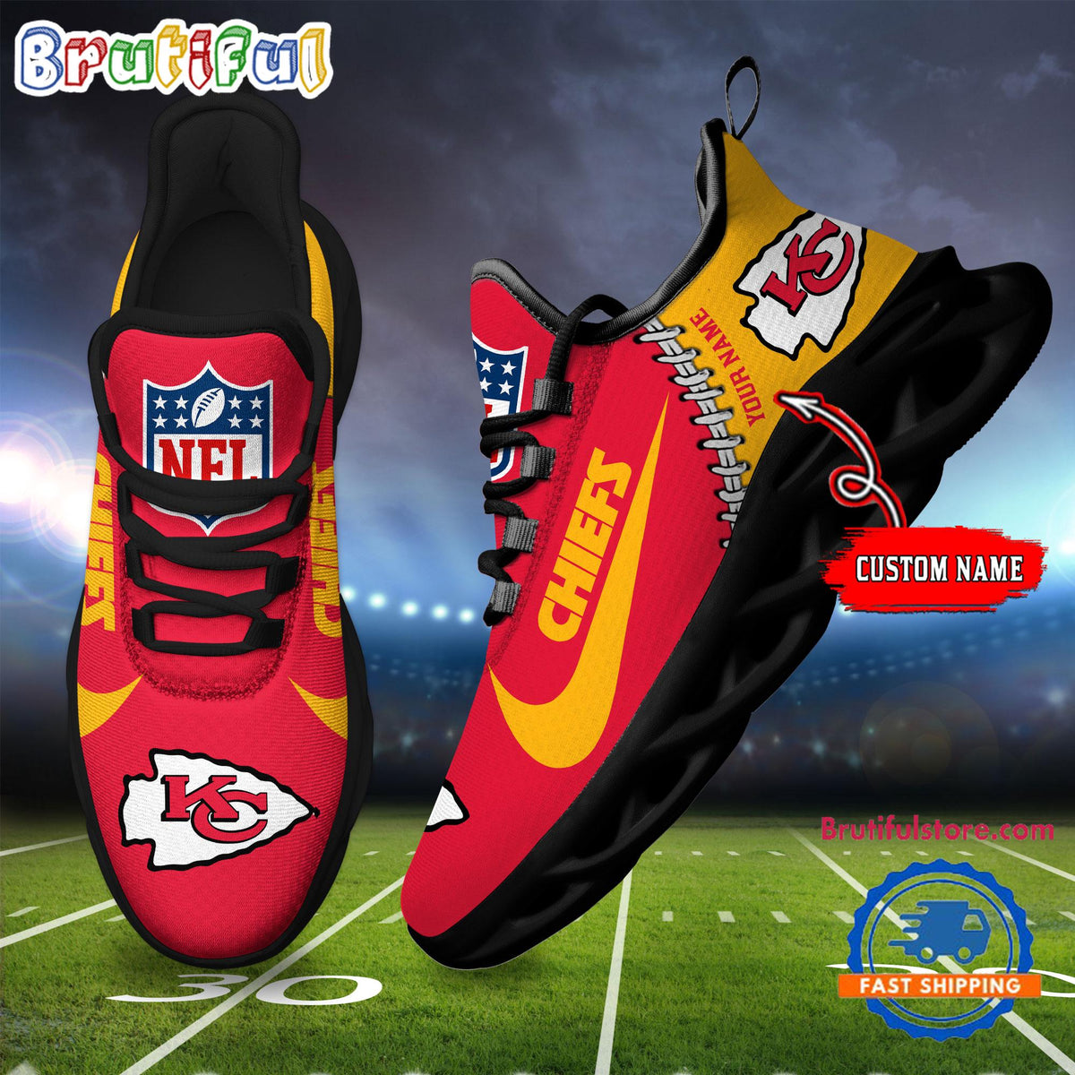 NFL Kansas City Chiefs Football New Season Sneaker Max Soul Shoes