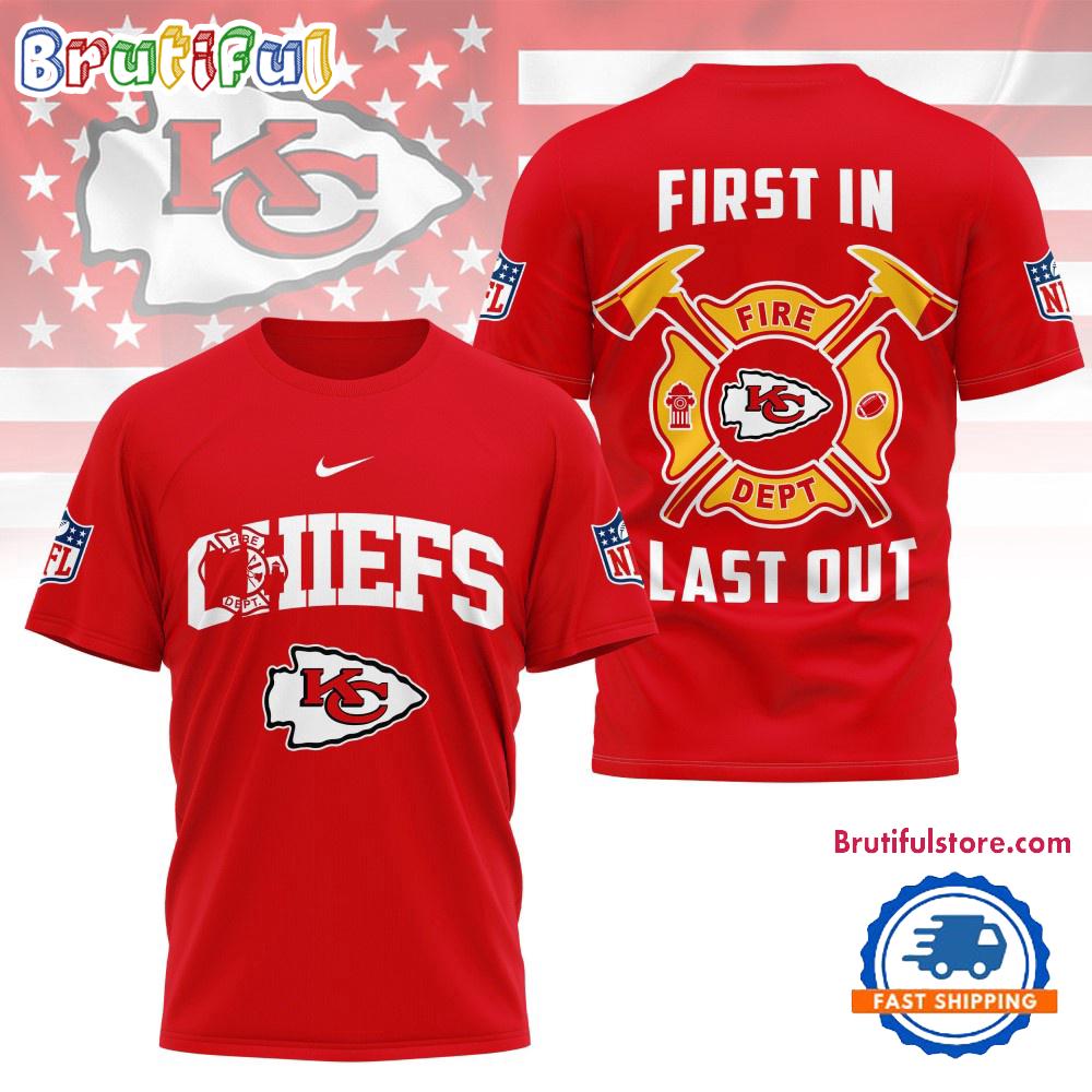 NFL Kansas City Chiefs Football Team Fire Dept Design T Shirt