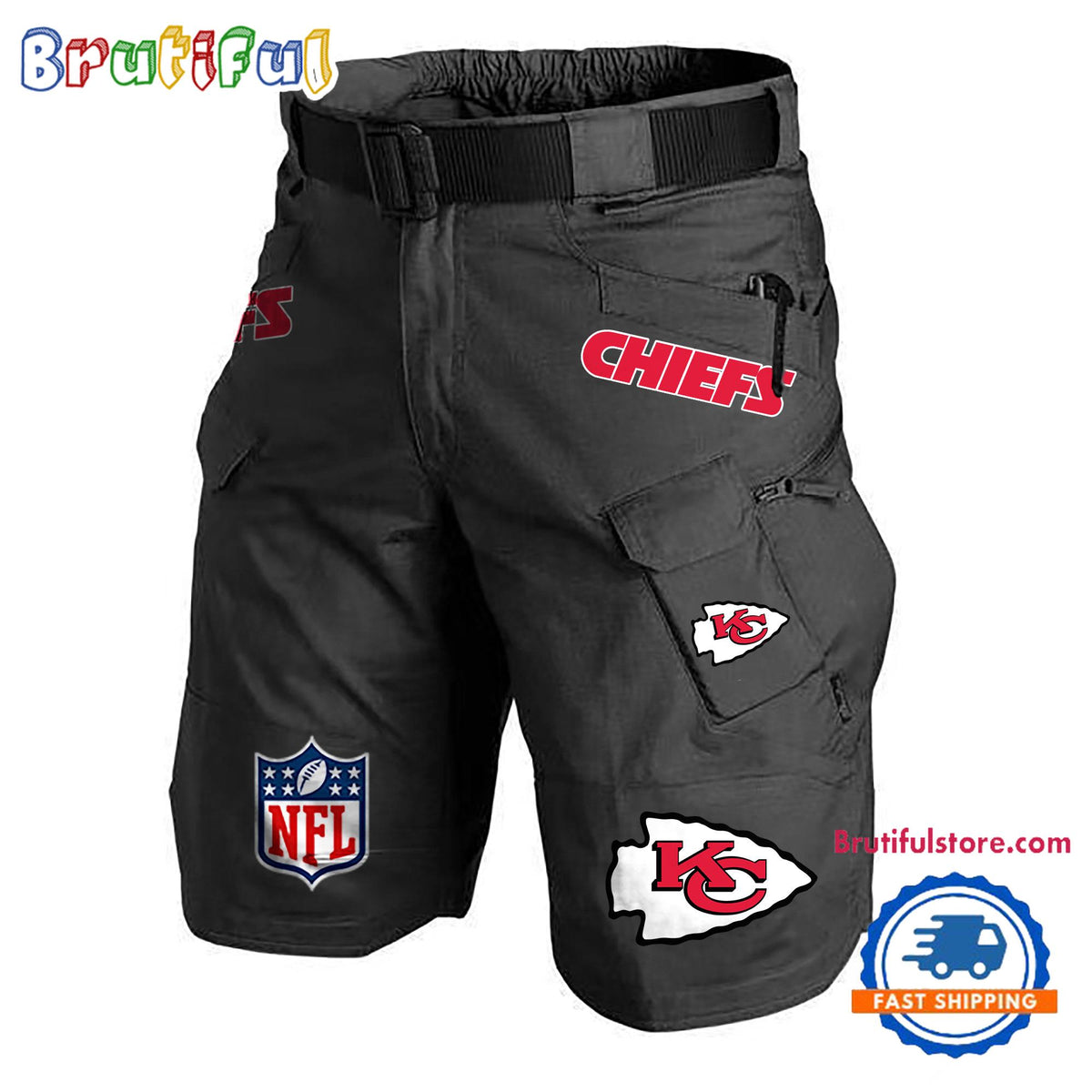 NFL Kansas City Chiefs Football Team Military Tactical Shorts